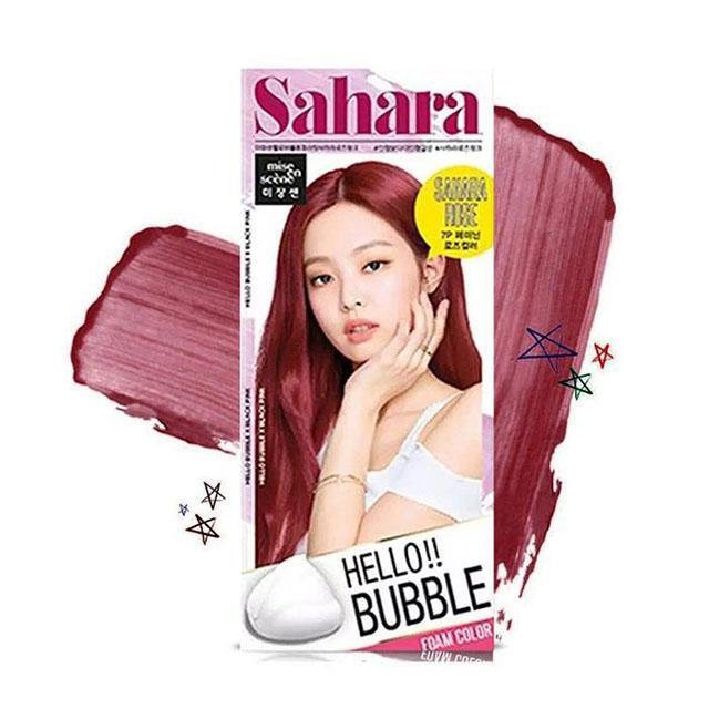 Thuốc Nhuộm Tóc tại nhà gội nhuộm Hello Bubble Foam Mise En Scene mẫu Black pink phong cách Hàn Quốc nhanh và hiệu quả