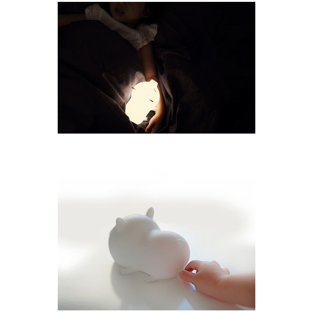 Đèn silicone hình heo hoạt hình - quà tặng sinh nhật, trung thu, đèn trang trí, đèn ngủ, đèn phụ kiện chụp hình