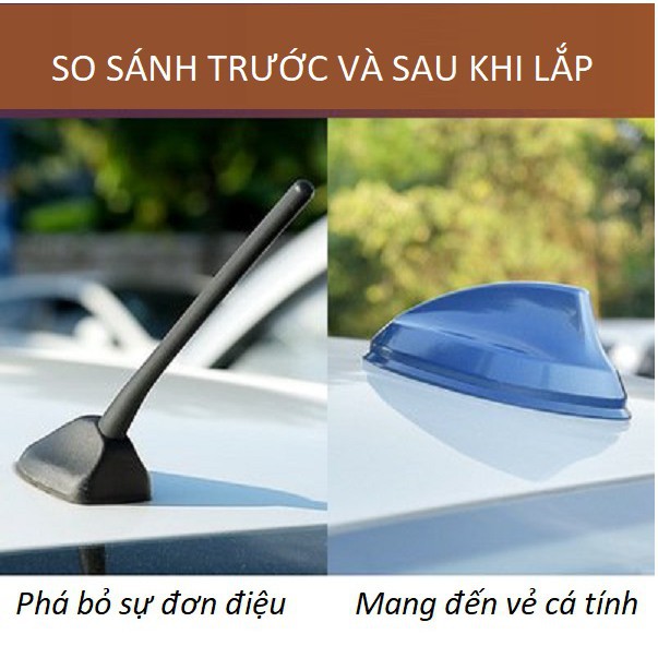 Vây cá mập ăng ten LOẠI LỚN dài 19cm ụ ăng ten to lòng rộng 7 màu thời trang thể thao xe hơi ô tô | BigBuy360 - bigbuy360.vn