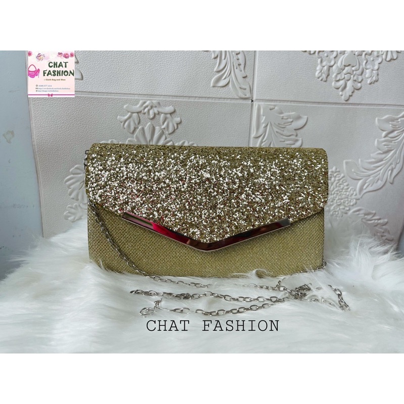 Ví clutch dự tiệc đính kim sa sang trọng TV146
