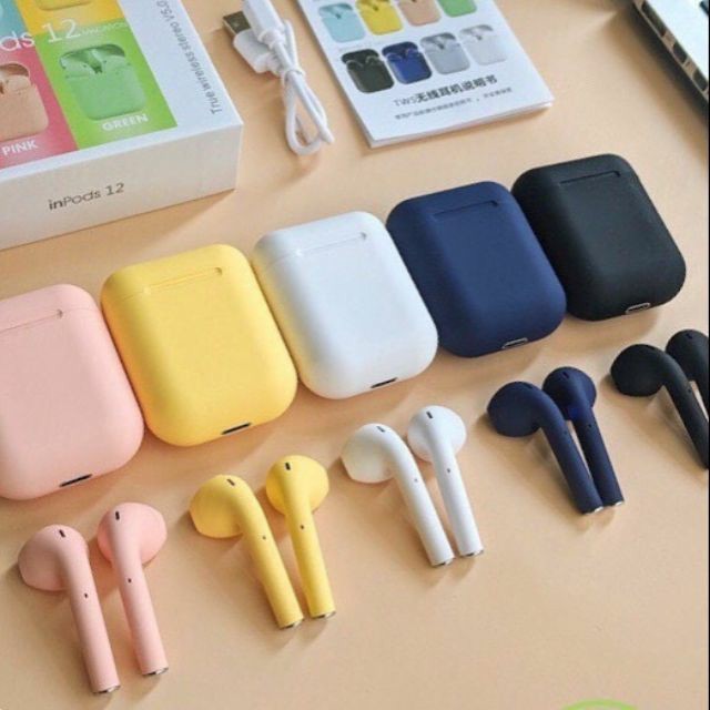 Tai nghe Bluetooth ko dây Inpods i12 TWS điều khiển cảm biến âm thanh HiFi cho ĐT táo Android