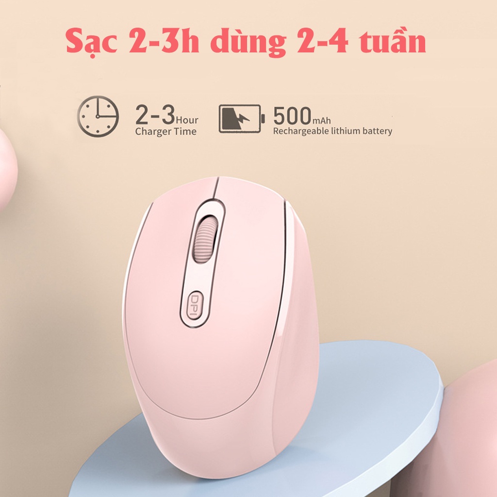 Chuột không dây Bluetooth PIX-LINK P100B chống ồn, DPI 1600, chế độ kép wireless usb 2.4Ghz, bluetooth