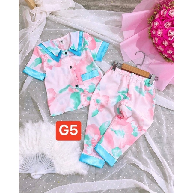 bộ pyjama lụa satin loại 1 sz 9-21kg