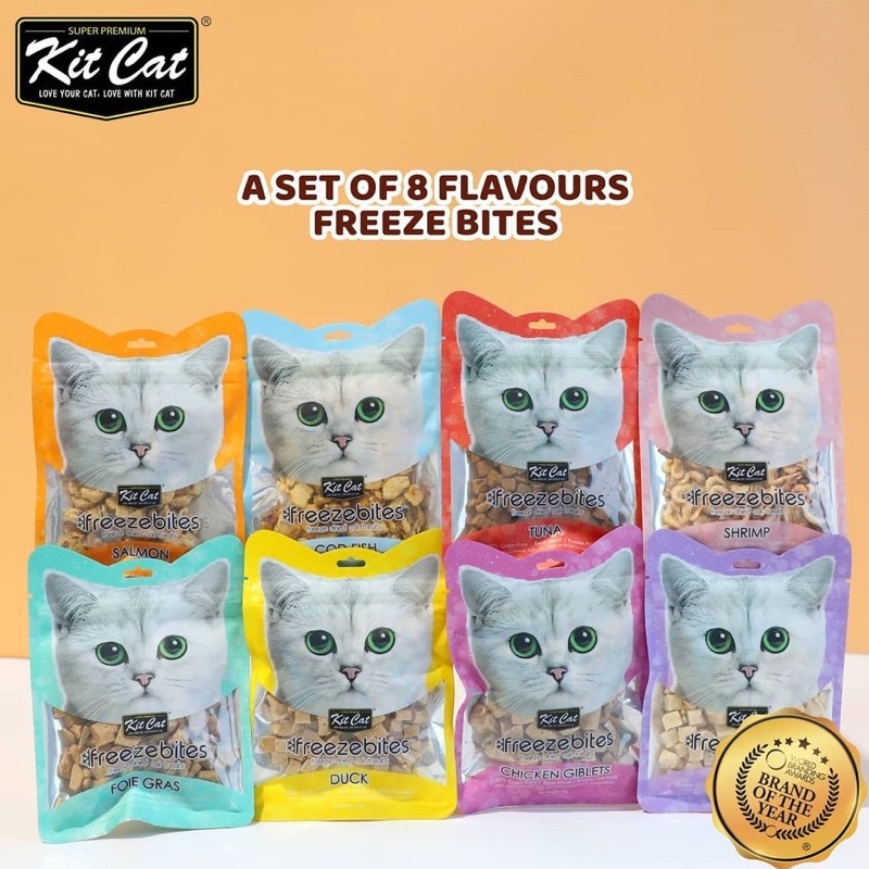 Snack thưởng sấy lạnh Cao cấp KITCAT FREEZE BITES GÓI cho mèo 15gr