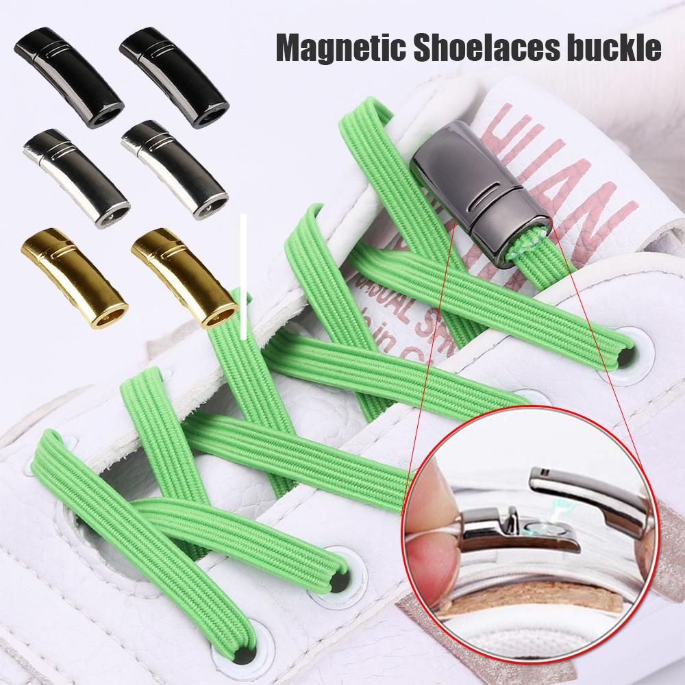 Nút khóa dây giày thể thao từ tính bằng kim loại thiết kế sáng tạo hợp thời trang dành cho trẻ em và người lớn