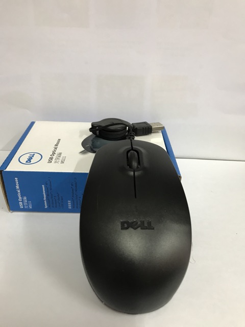 Chuột vi tính Dell MS116 cho văn phòng có kiểu dáng cong ôm sát tay cầm dây rút tiện lợi