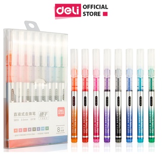 Bút gel nhiều màu Deli - 0.5mm - Mực trơn đều - 8 màu 8 chiếc/Hộp - 1 hộp - S855