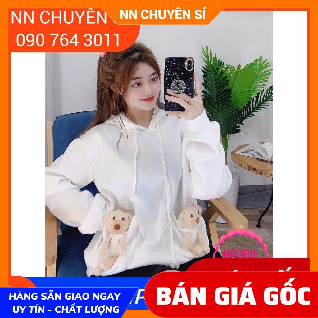 ÁO SWEATER PHỐI GẤU TÚI XINH XẮN (TP57) ⚡100% ẢNH THẬT⚡HOODIE GẤU BÔNG SIÊU HOT