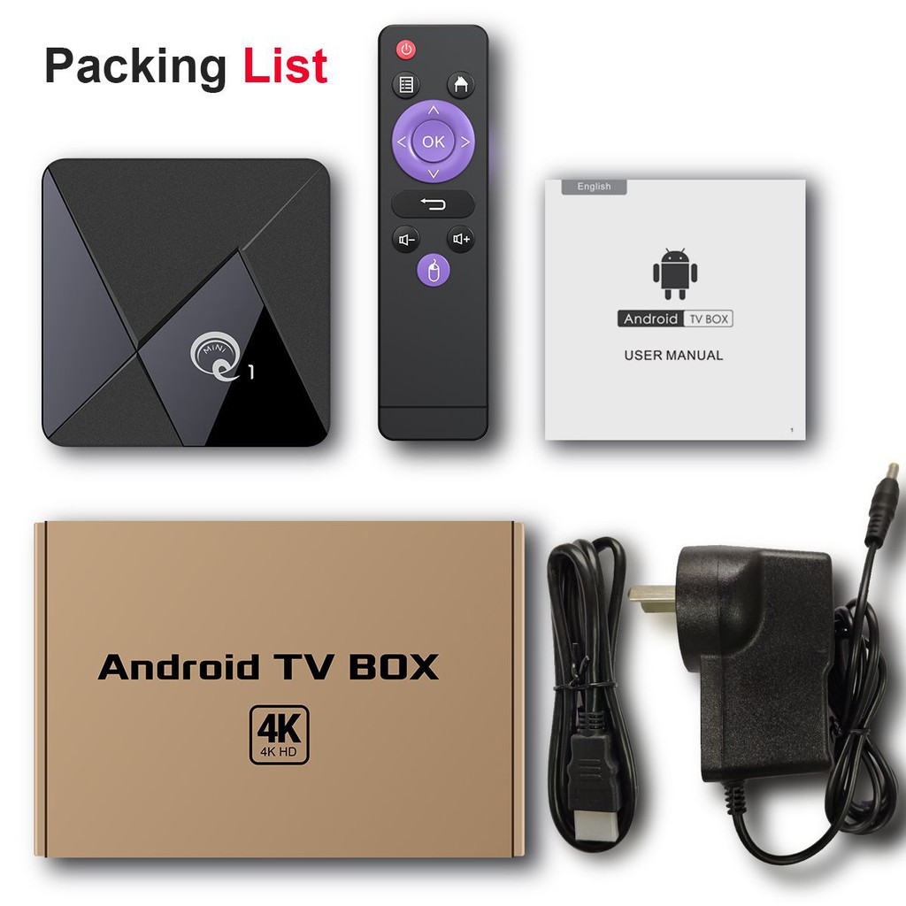 [TOP 1 SHOPEE] Adroid TV Box Mini Q1 Android 10.1 Ram 2G + 16G Độ Phân Giải HD 4K Kết Nối Trực Tiếp Wifi