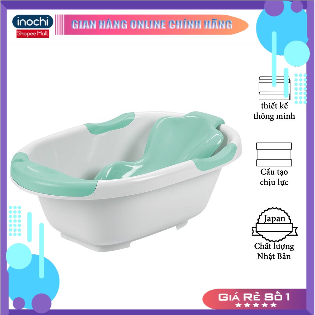 Chậu Tắm Cho bé , Thau tắm bé sơ sinh loại to kèm tựa lưng nhựa cho trẻ em notoro Plus Inochi