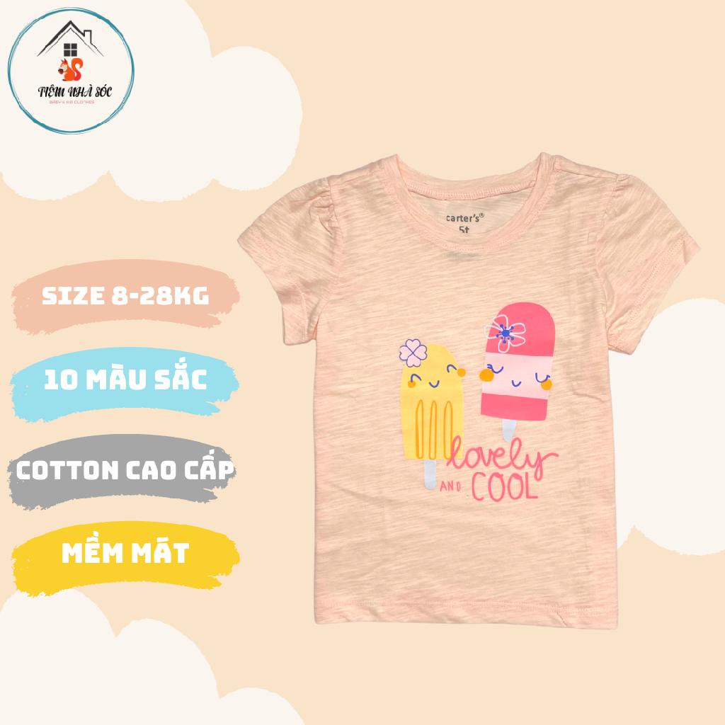 Áo thun cộc tay bé gái Carter họa tiết đáng yêu size 1 - 10 tuổi in hình dễ thương Tiệm Nhà Sóc