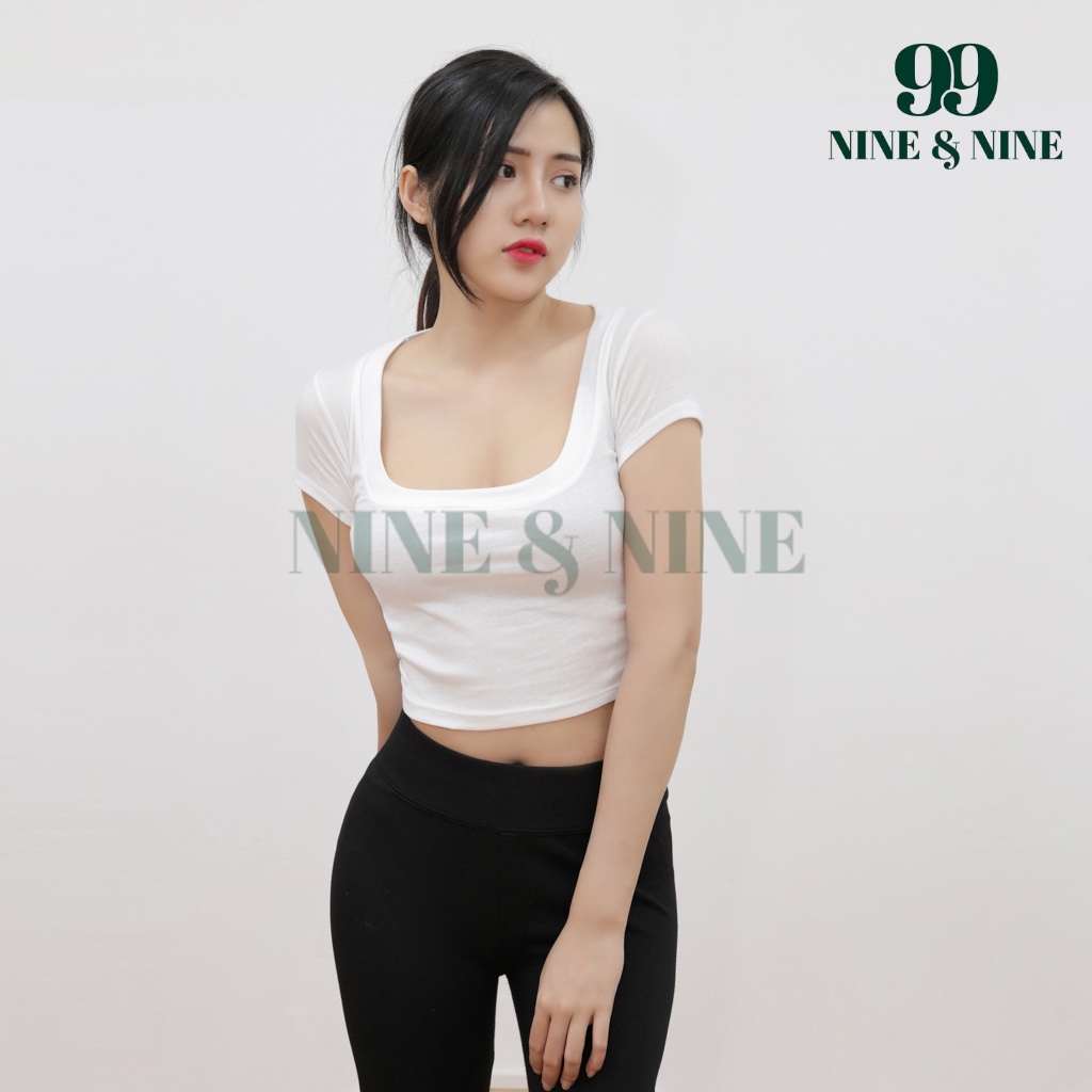 Áo Thun Nữ 💎SALE💎 Trơn Tay Ngắn Cổ Vuông Freesize Bozip body kiểu dáng Hàn Quốc chất liệu nỉ nhập khẩu Cao Cấp