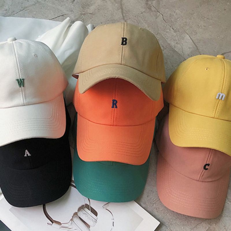 Mũ Lưỡi Trai Cotton Màu Trơn Thêu Họa Tiết Phong Cách Hiphop