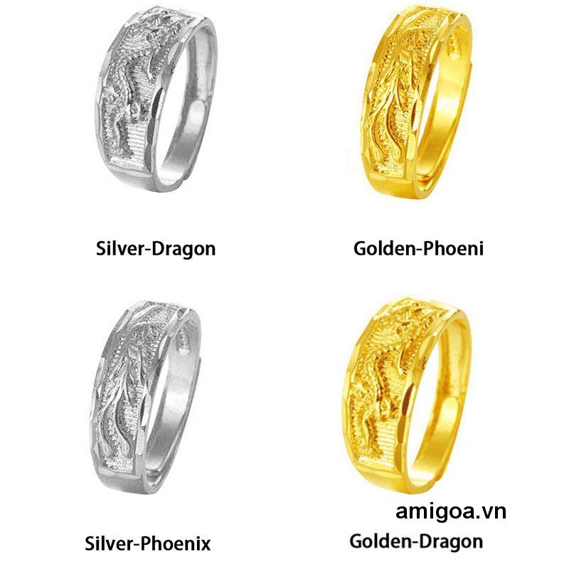 ✨✨Nhẫn hở mạ vàng giả hình rồng phượng hoàng cho nam nữ