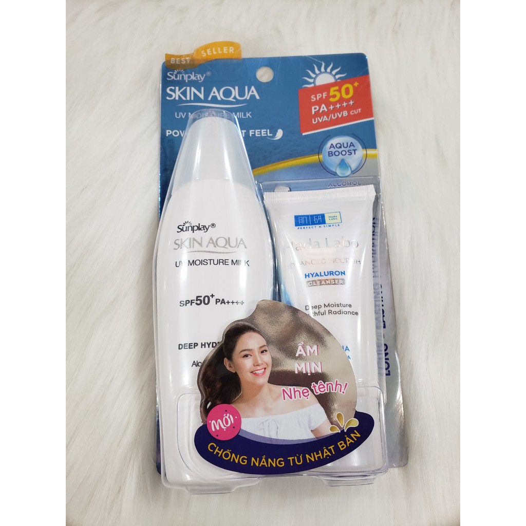 Sunplay Skin Aqua UV Moisture Milk SPF50+, PA++++: Sữa chống nắng dưỡng da, giữ ẩm 30g