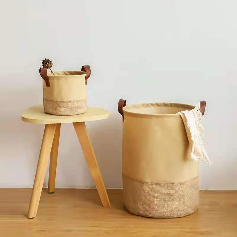 Giỏ Đựng Đồ Giặt/ Đồ Chơi/ Quần Áo Dơ Bằng Cotton Lanh Phong Cách Nhật Bản Đơn Giản Tiện Dụng