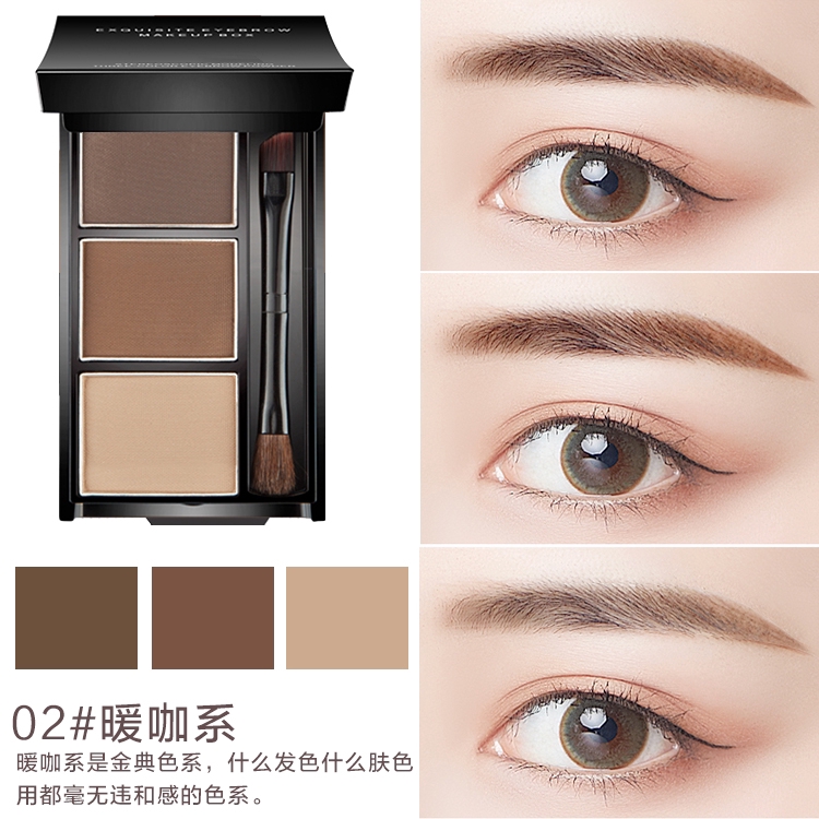 Bảng phấn kẻ chân mày 3 mày tự nhiên chống nước lâu trôi