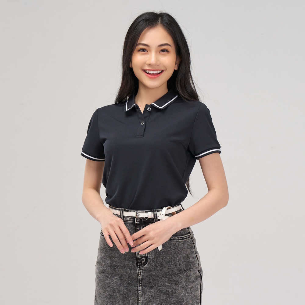 Áo polo nữ YODY cafe phối bo thấm hút tốt áo phông kháng khuẩn khử mùi nhanh khô APN4396