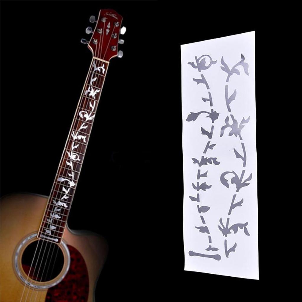 [takejoyfree] 1pc DIY Tree Of Life Guitar Or Bass Fretboard Inlay Sticker Silver Color 