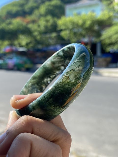 Vòng tay nguyên khối ngọc thủy tảo xanh