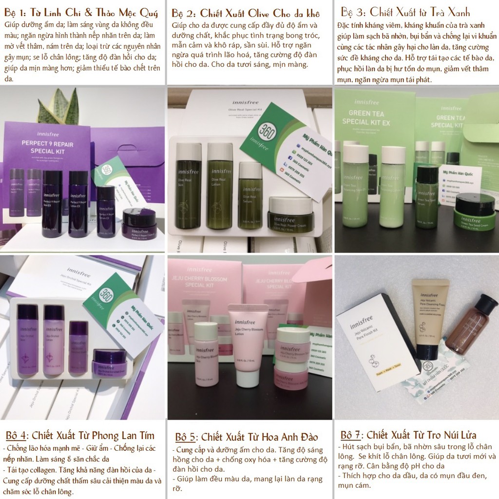 [Mã COS1904 giảm 8% đơn 300K] [mini size] Tổng hợp các Bộ Dưỡng Dùng Thử Innisfree Special Kit (4 sản phẩm)
