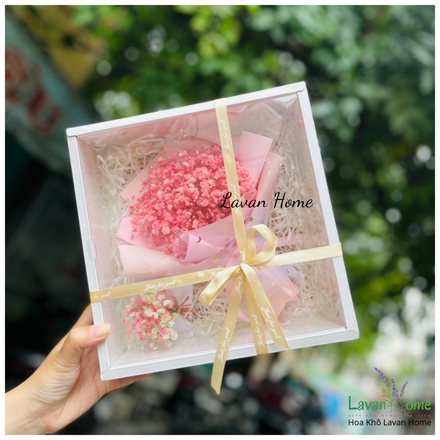 Hộp quà hoa khô, hoa vĩnh cửu , set quà tặng cao cấp - Quà tặng các dịp lễ như 20/10, 20/11, lễ giáng sinh, lễ tình nhân