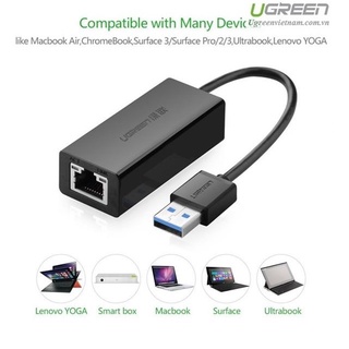 Mua Cáp chuyển đổi USB 3.0 sang Lan  OTG Conver USB to Lan hỗ trợ 10/100/1000 Mbps chính hãng Ugreen 20256