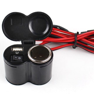 Sạc USB xe máy kèm cổng mồi thuốc mini