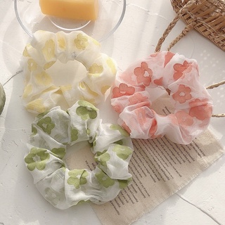 Scrunchies Dây Cột Tóc Voan Hoa