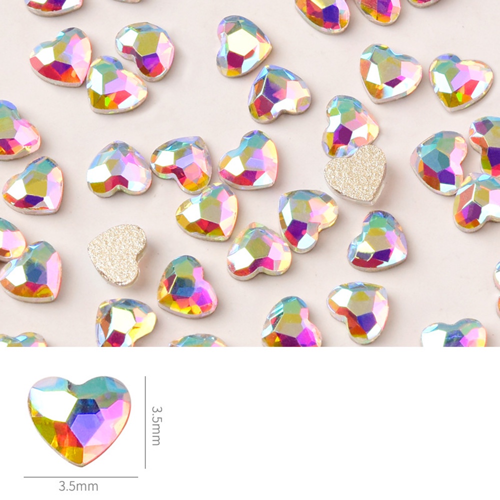 [Hàng mới về] Bộ 10 Đá giả kim cương dán trang trí móng tay thủ công hình trái tim 3D hiệu ứng cực quang lấp lánh cho nữ