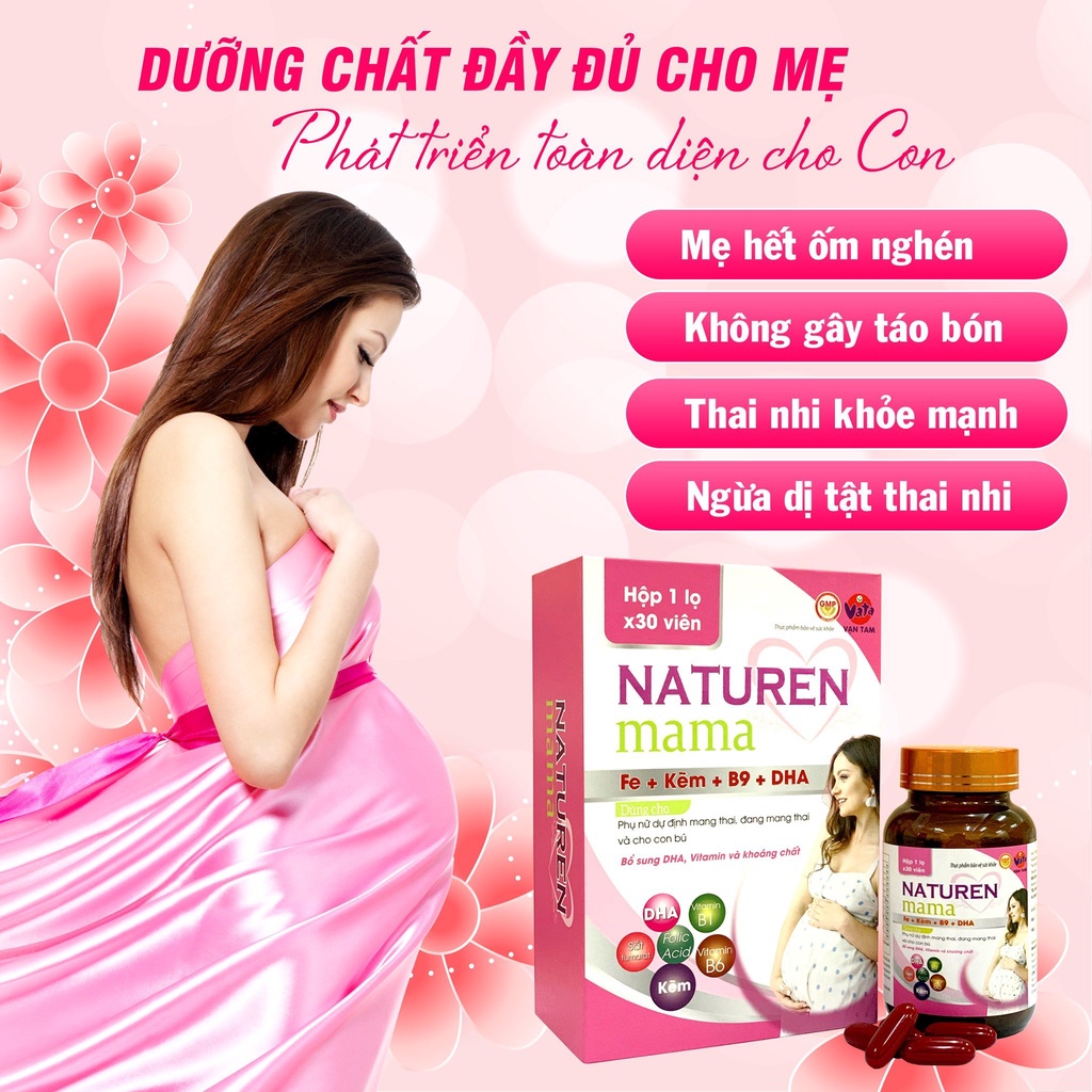 Viên bổ bầu naturen mama Vạn Tam Bổ sung đầy đủ dưỡng chất, tăng đề kháng, nâng cao sức khỏe mẹ bầu