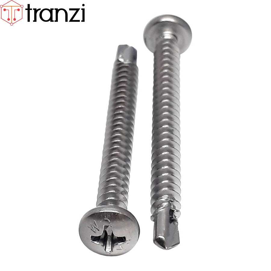 Vít tự khoan bake đầu cầu inox 304 ST4,2x45 - túi 50 cái