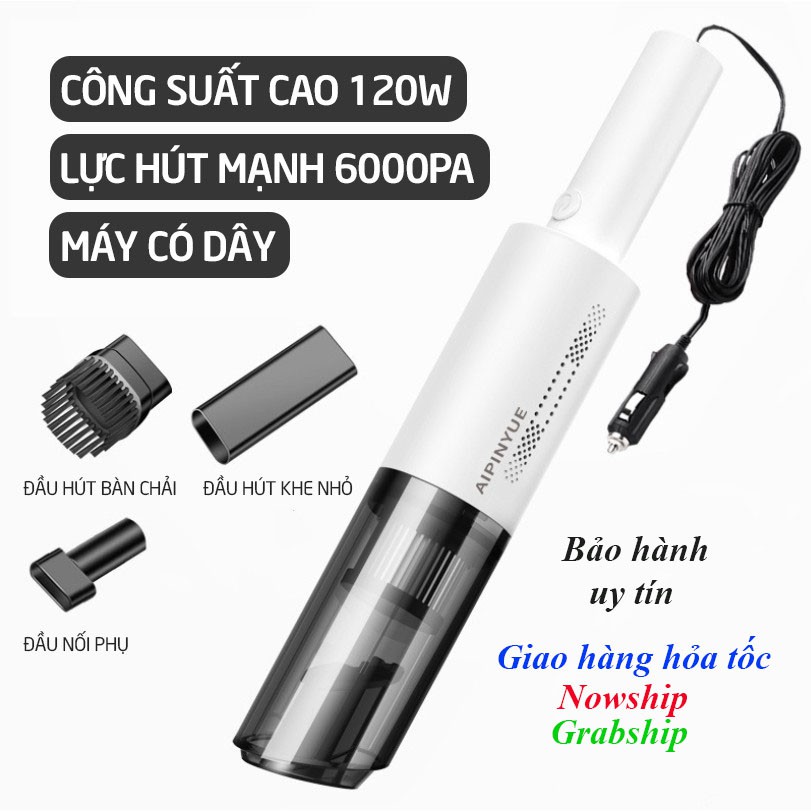 Máy hút bụi ô tô cầm tay Hohigh lực hút mạnh 6000PA công suất 120W