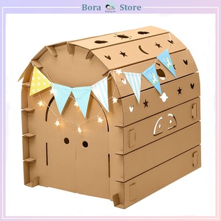 Nhà bìa carton cho bé, carton 3/5 lớp, chịu lực tốt, 86x76x95cm