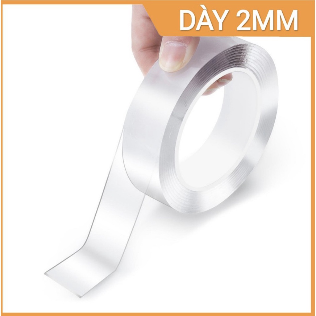 Băng Keo Trong 2 Mặt Siêu Dính 3M dày 2mm Chất Liệu Acrylic Dán Mọi Vật Dụng