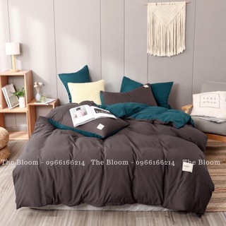 Set Chăn Ga Gối Cotton Tici 4 món - Xanh ghi (Hàng loại 1)