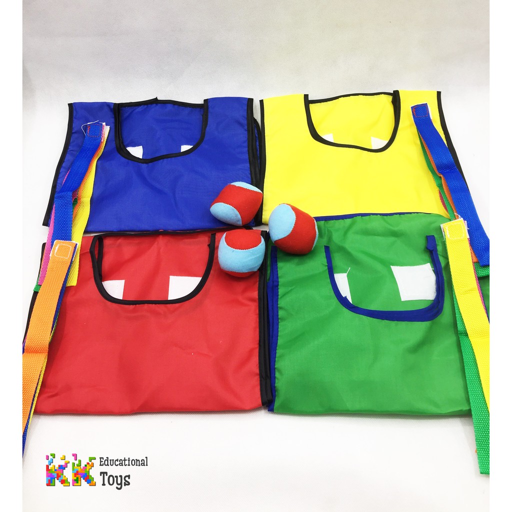 Giáo cụ dạy học: Bộ áo kèm bóng+đuôi dính cho các trò chơi vận động cho TRẺ EM (full set) - Kkstore