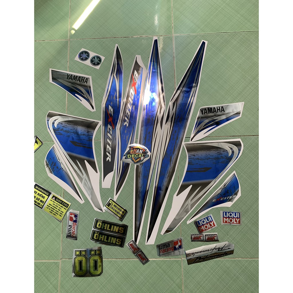 Tem exciter 2010 xanh đen crom