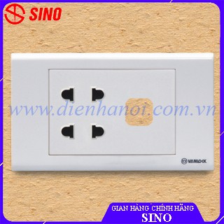 Ổ cắm đôi 2 chấu 1 lỗ SINO S18