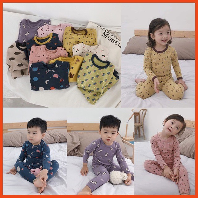 Bộ thu đông dài tay cho bé gái/ trai Ambb Kids - Hàng Trung Quốc cực đẹp (kèm clip, ảnh thật)