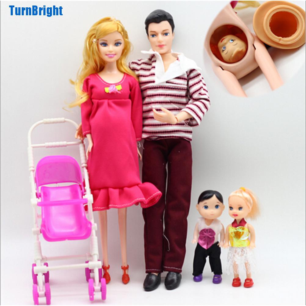 Set 6 Mô Hình Gia Đình Búp Bê Barbie Mang Thai Giáo Dục Cho Bé