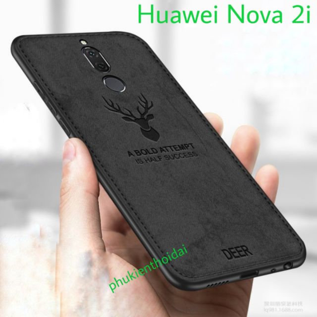 Ốp lưng Huawei Nova 2i vải đầu hươu thời trang cao cấp