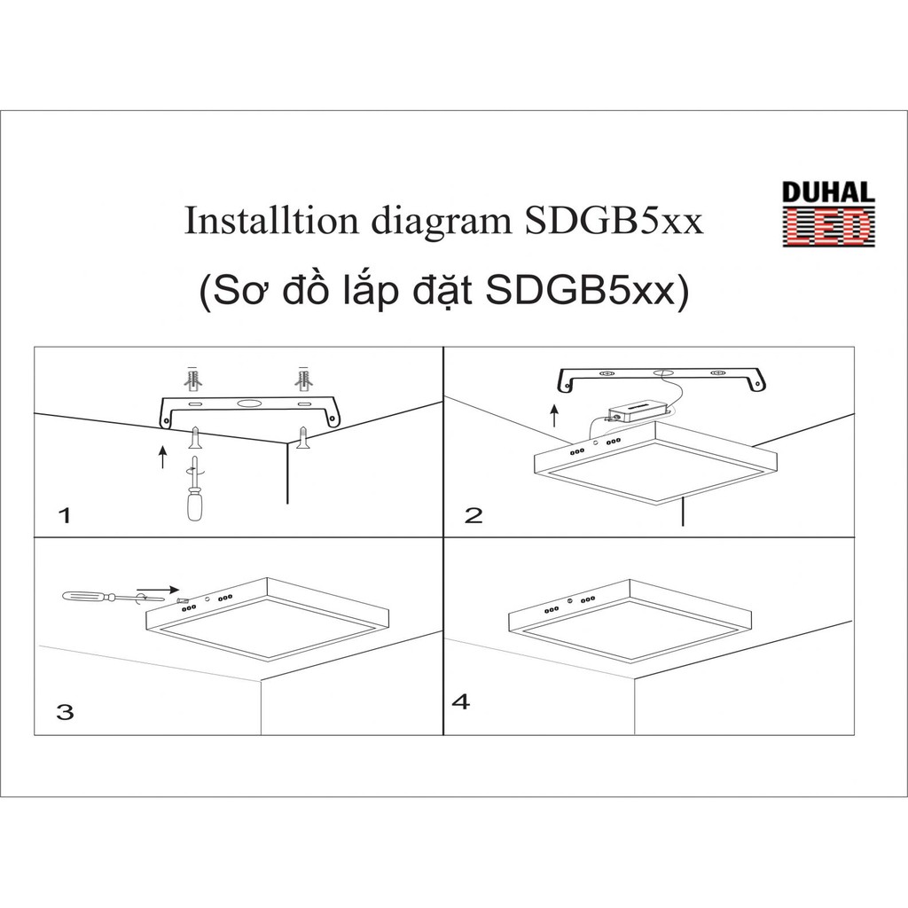 Đèn Led Panel Vuông Gắn Nổi Duhal 18W - KDGB518