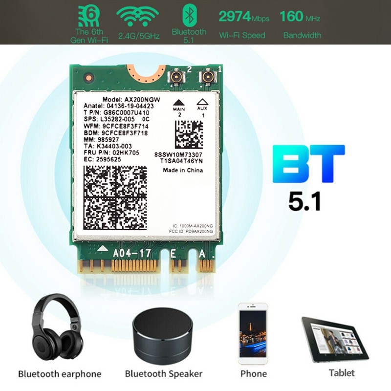 Bộ Chuyển Đổi Mạng Ngff Bluetooth 5.1 802.11ax Có Ăng Ten | BigBuy360 - bigbuy360.vn