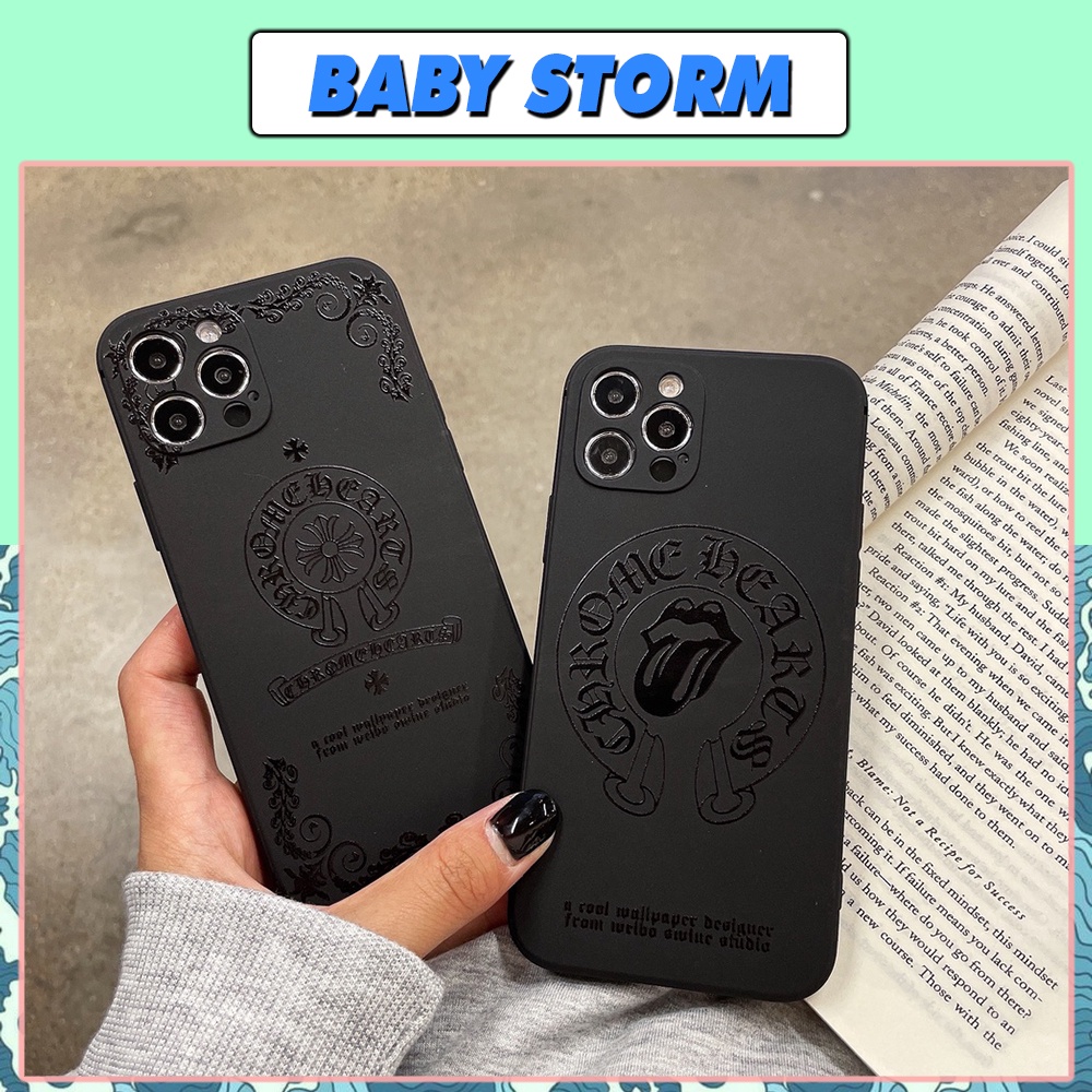 Ốp Lưng Iphone Cạnh Vuông C.Hro.me H.earts,  BVC ,BVC Iphone5/5s/6/6plus/6s/6splus/7/7plus/8/8plus/x/xr/xs/11/12/pro/