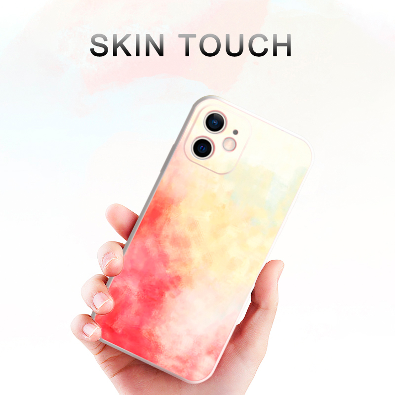 Ốp điện thoại TPU mềm màu nước cho iPhone 6 6s 7 8 Plus SE 2020 X Xs Max XR 11 Pro Max 12 Pro Max Mini