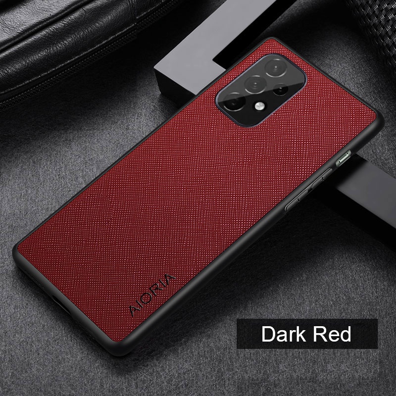 Ốp Bao Da Điện Thoại pu tpu Bảo Vệ camera Họa Tiết Đan Chéo Thanh Lịch Cho samsung galaxy a33 a53 5g Ốp