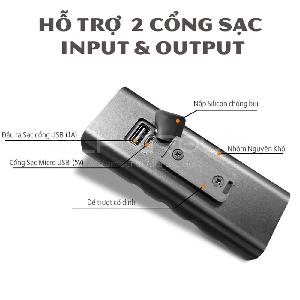 Bộ Đèn Pha Trước Xe Đạp Có Sạc USB Siêu Sáng Cao Cấp Chống Nước và Đèn Hậu Phía Sau Dành Cho Xe Đạp MLH