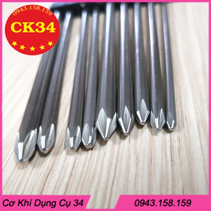 Bộ 9 mũi tô vít 4 cạnh dài 150 mm cho khoan pin điện hãng BROPPE