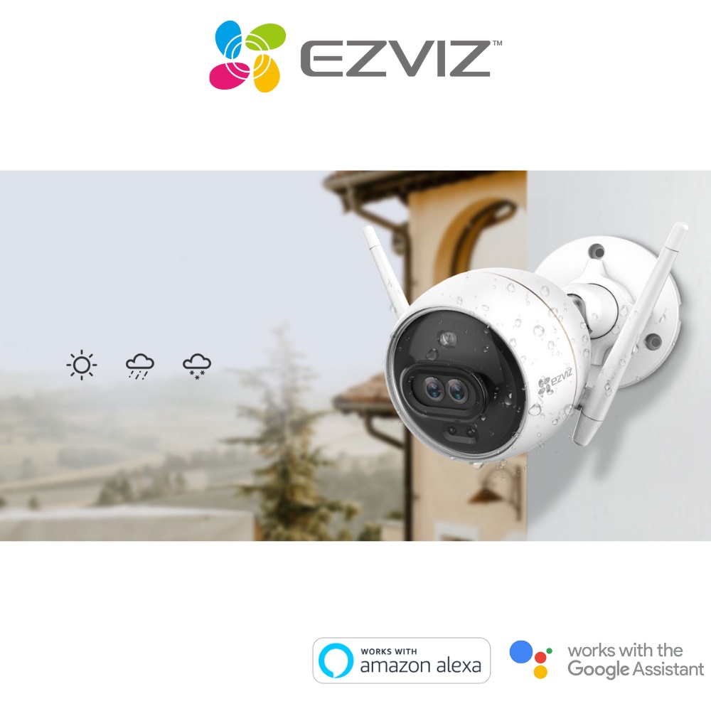 Camera EZVIZ C3X, wifi ngoài trời, mắt kép, ghi hình màu ban đêm